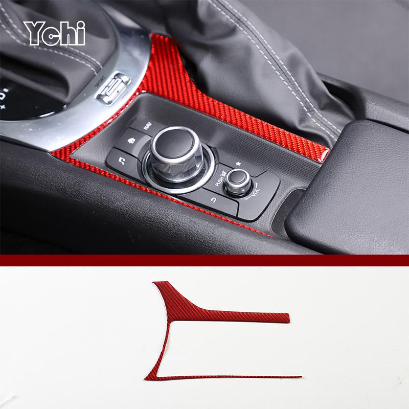 Red Soft Carbon Fiber For Mazda MX-5 NC 202016-2026 Car Center Control Interior Sticker Car Modification Accessories