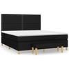 3137087 vidaXL Divan-lit Tapissier Avec Matelas Noir 160x200 Cm Tissu