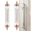Outdoor Thermometer Adjustable Garden Tube Thermometer, 10-Inch Wall or Fence Mount Temperature Gauge for Patio, Garden & Porch