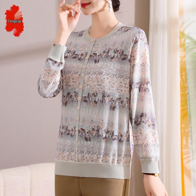 Women s Floral Long Sleeve Cardigan Blouse 115