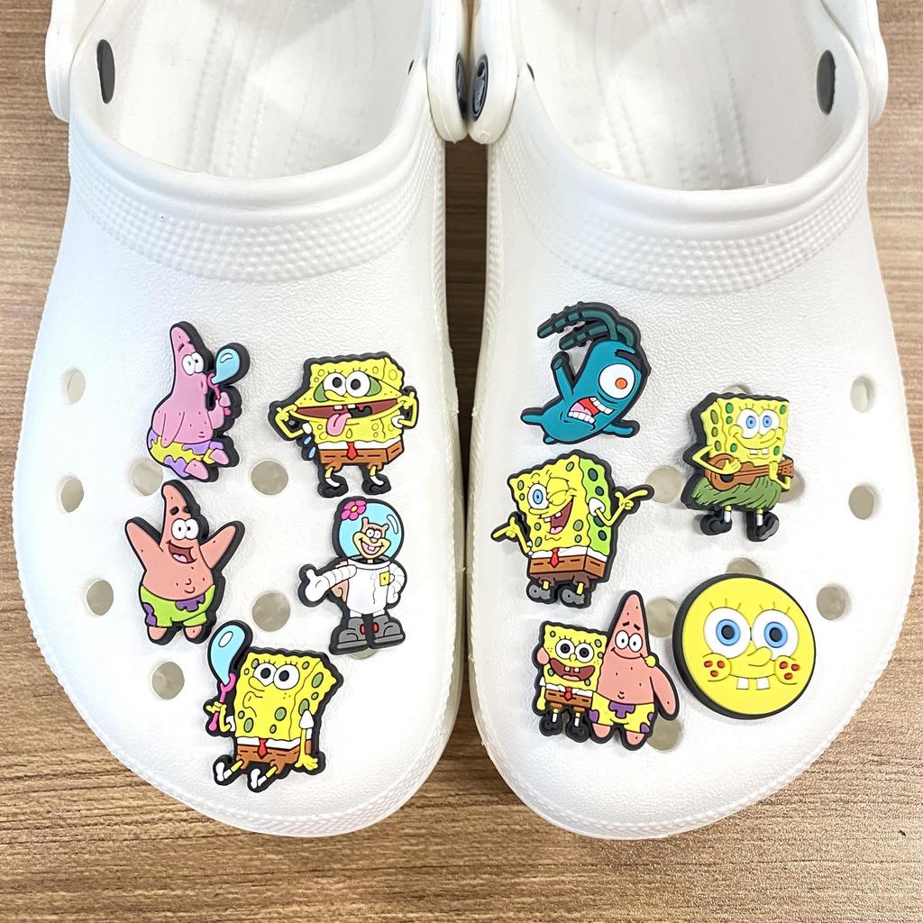 SpongeBob Series Clog Shoe Charms - 32 Soft Rubber DIY PVC Ornaments & Buckles