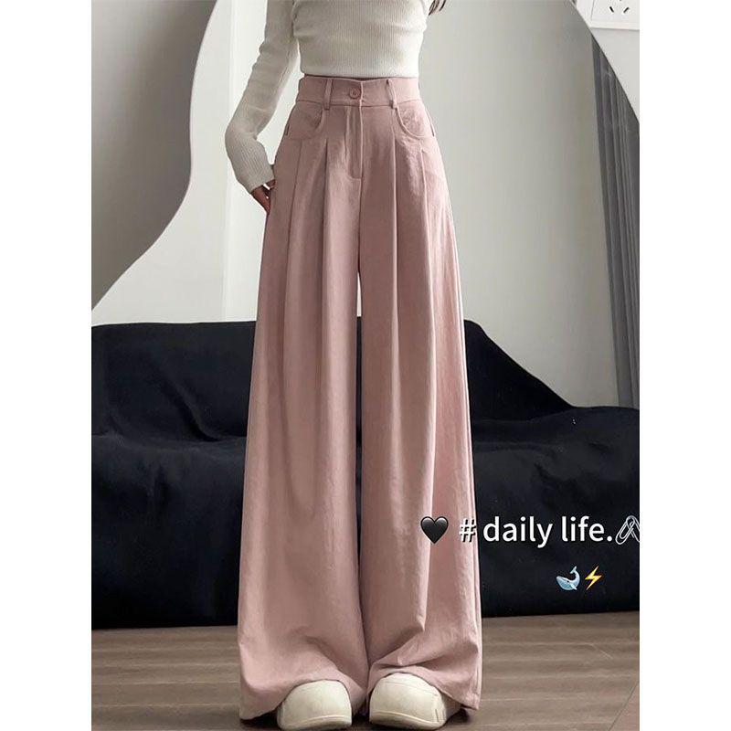 Women's High-Waist Wide-Leg Fashion Trousers - Trendy Casual American Style
