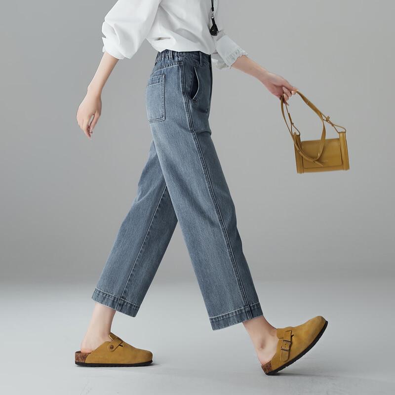 SOFSIL Women's High-Waist Cropped Straight-Leg Jeans