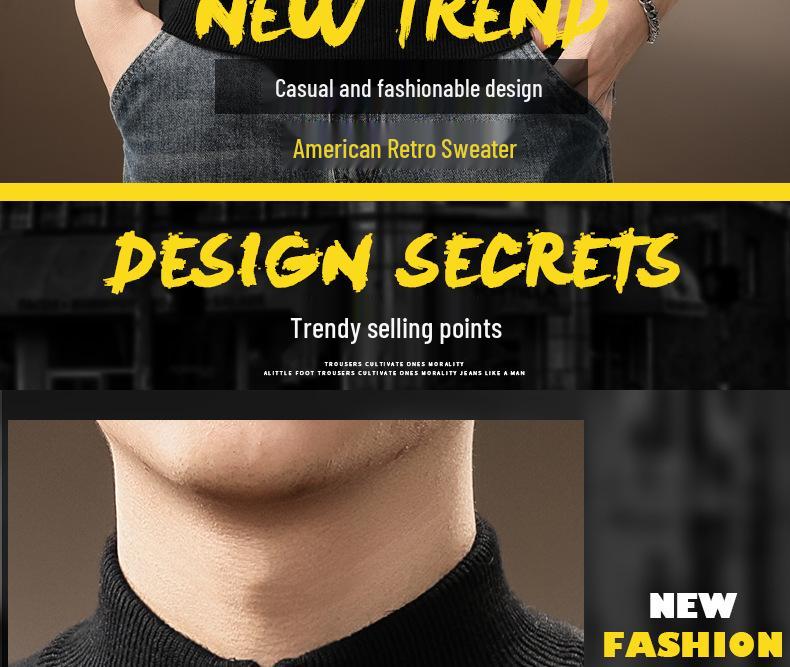 Men's High-End Half-Zip Stand Collar Knit Sweater - Autumn/Winter Korean Style Solid Color Casual Base Layer Top