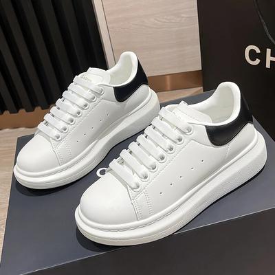 Women Loafers Luxury Female Sneakers Women Flats Elegant Shoes White Men Leather Thick Sole Inner Height Increasing Flat Woman