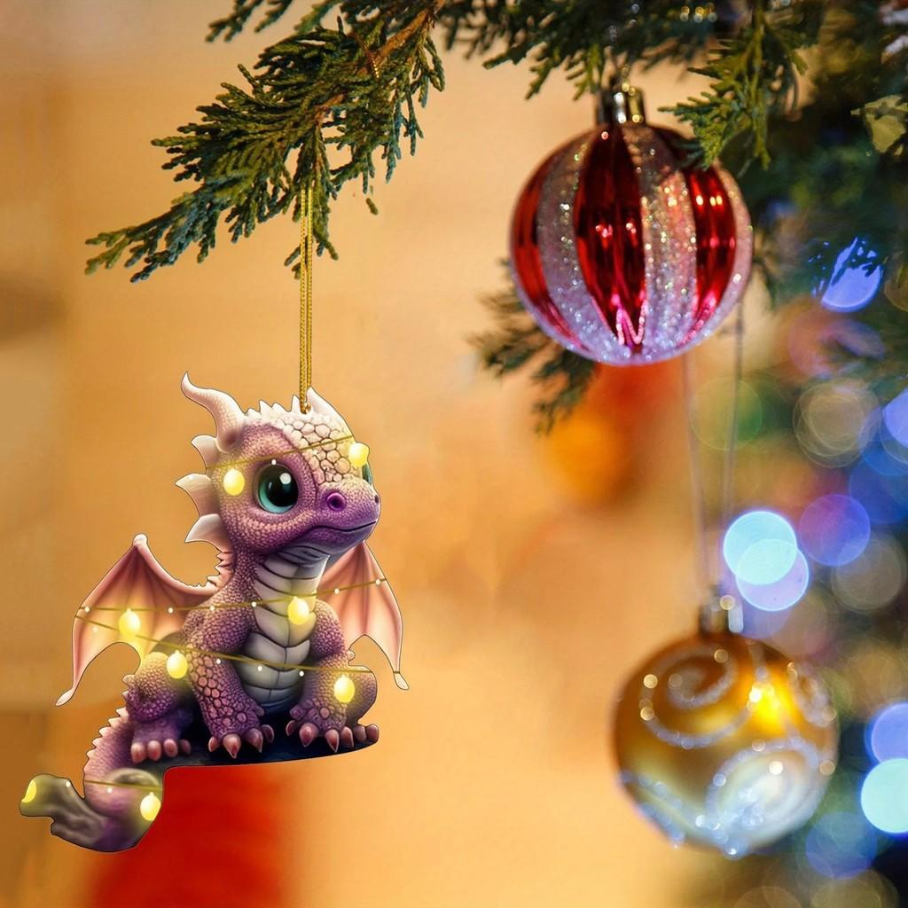 Acrylic Dragon Whimsical Baby Christmas Hanging Decor For Charming Holiday Atmosphere