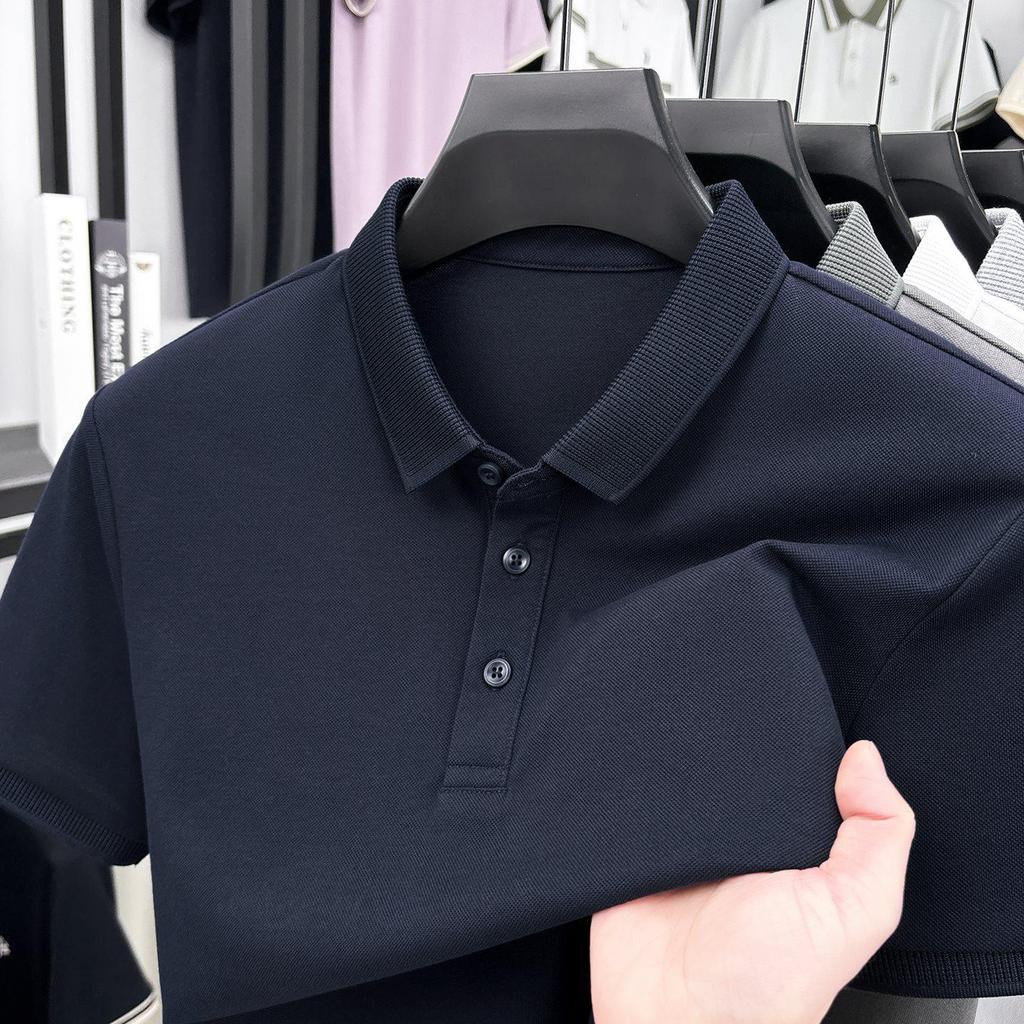 Bu Yi Fan Summer Short Sleeve Cooling Polo Shirt - Pure Color, High Quality, Versatile