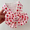 Pet cat dog leash clothes bow chest strap teddy bear pomeranian small dog out vest