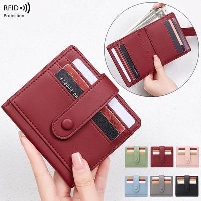 Yeni Kore ve Japon Minimalist RFID Cüzdanı - Erkekler ve Kadınlar için Çok Fonksiyonlu Seyahat Kartlığı ve Bozuk Para Cüzdanı
