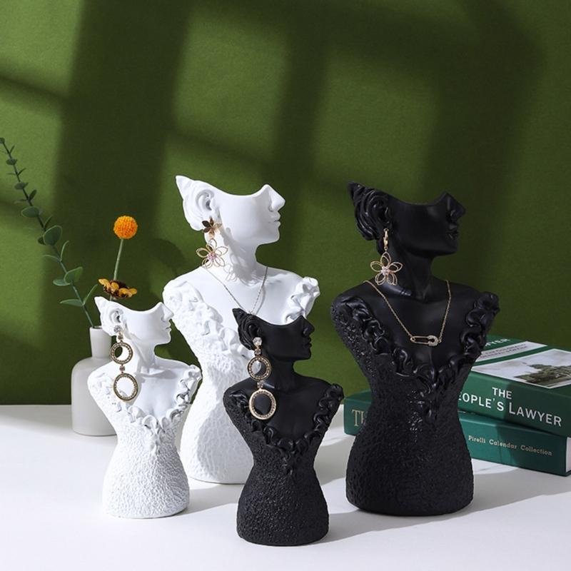 Boutique Necklace Jewelry Display Bust Resin Material Necklace Pendant Earring Chain Display-Case Mannequin Stand Holder