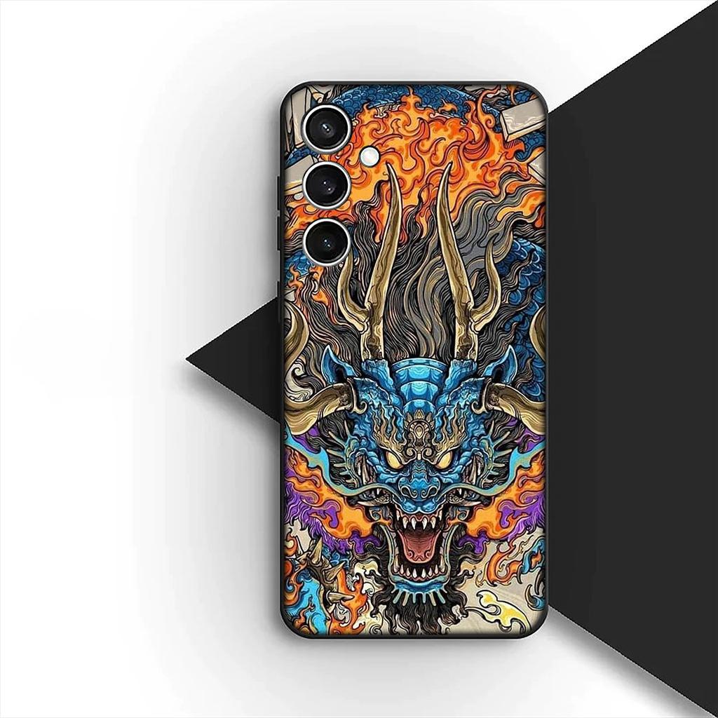 Japan Samurai Skeleton Ninja Dragon Phone Case for Apple iPhone 12 13 Pro Max Mini ProMax X XR Air XS 12Pro 13Pro Cover