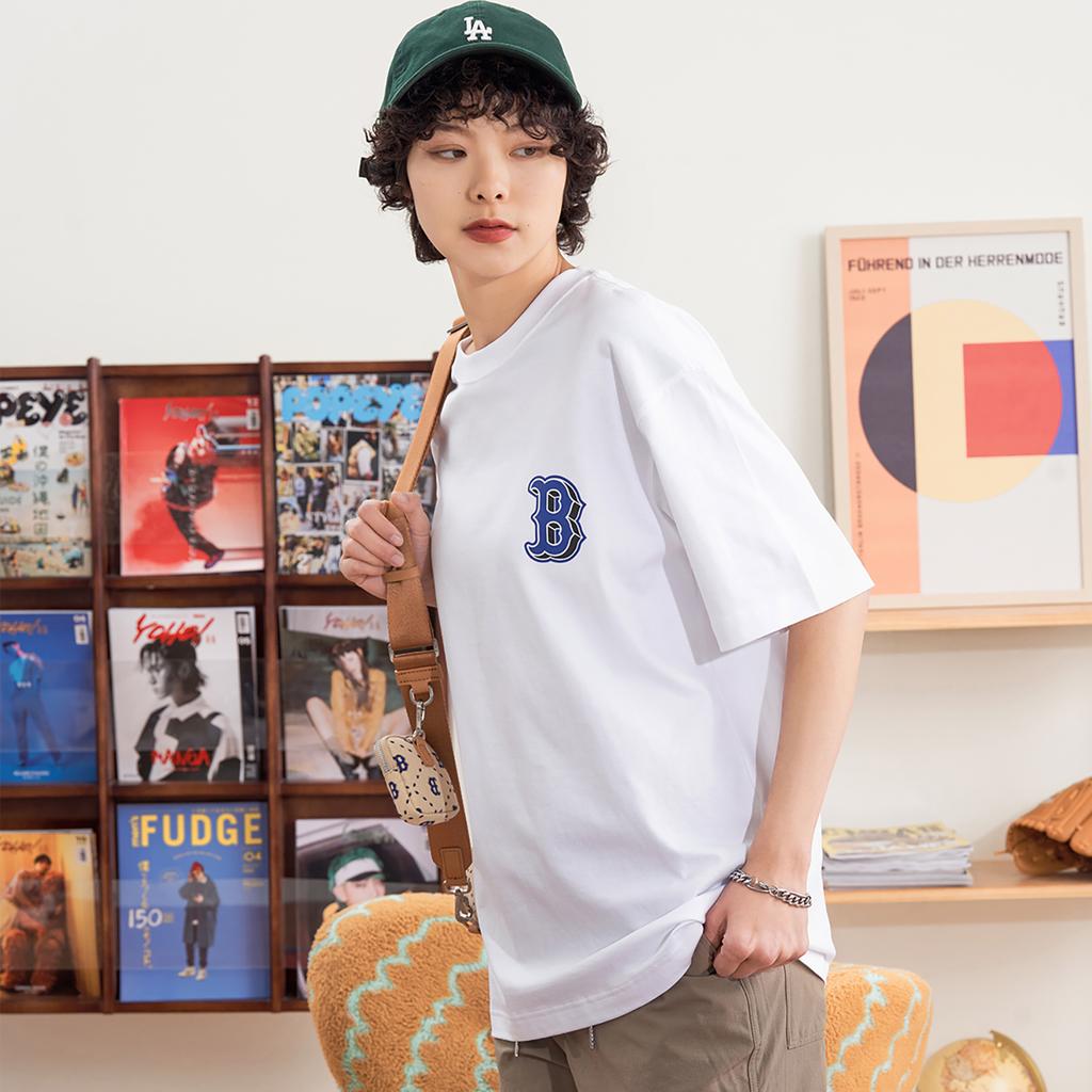 New MLB Set-in Sleeve T-Shirt Unisex White 3ATSV0533-43WHS