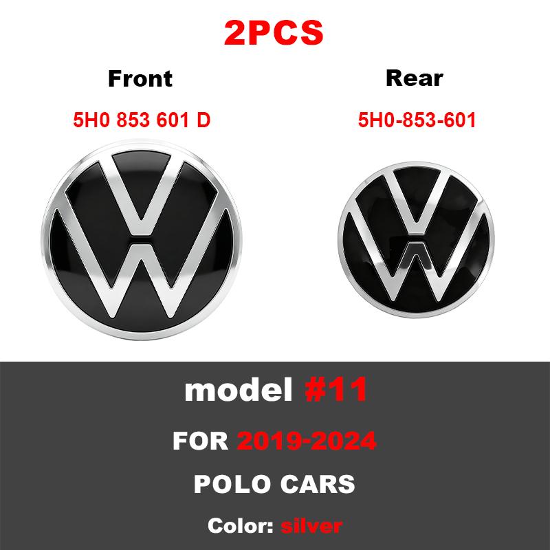 ABS 3D Car Front Logo Rear Bumper Tail Door Trunk Sticker Rear Emblem Sticker Styling Accessory For VW Volkswagen Polo 2019-2024 zf6