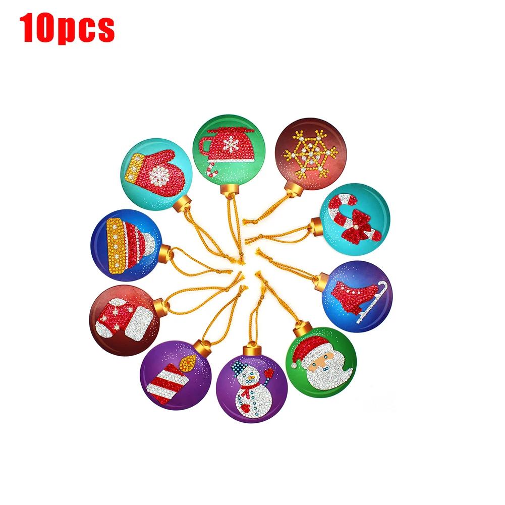 10/20/30pcs DIY Full Drills Diamond Painting Christmas Tree Pendant Hanging Ornament Christmas Decoration Natal Navided