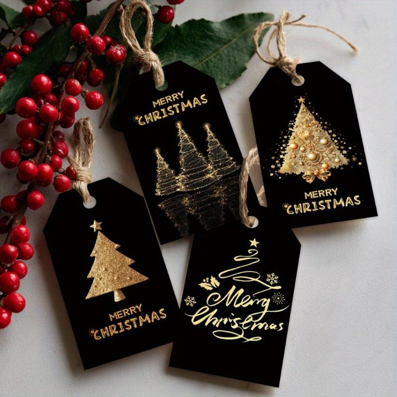 48Pieces Decorative Gift Label with Quality Paper & Twine Cord Design for Sustainable Holiday Packaging Decors Solutions