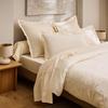 Drap-housse - Satin de coton peigné - 140 x 190 cm - Bonnet 30 cm - Crème
