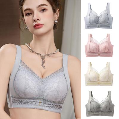 Sutiã Modelador com Renda, Sem Fio, Plus Size, para Emagrecer, Levantar e Suporte Lateral para Mulheres com Seios Grandes