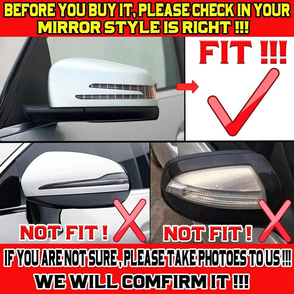 For Mercedes Benz W176 W246 W212 W204 C117 X156 X204 W221 CLA GLA Replacement Class Rearview Side Mirror Cover Wing Cap Trim