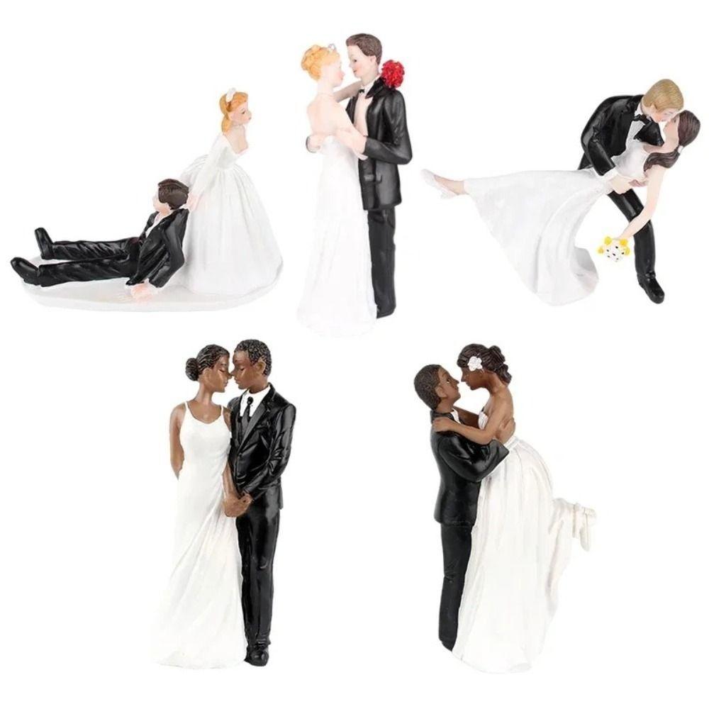 Funny Bride and Groom Figurines Romantic Marry Figurine Cake Toppers Dolls Marry