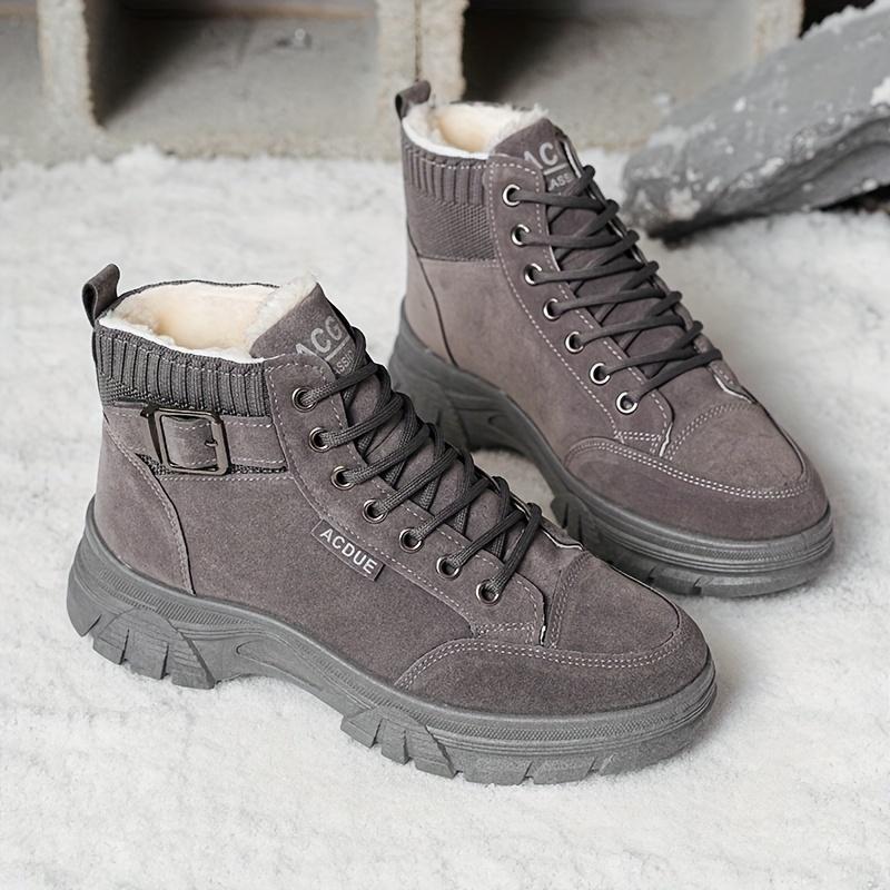 [Warm Winter Boots] Warm, Durable Women's Winter Ankle Boots with Thick Rubber Sole, PU Upper & Breathable Fabric Lining - Versatile for Cold Weather
