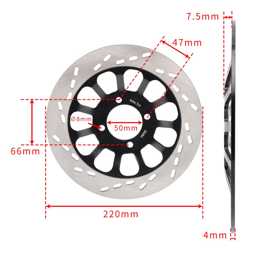 NEW Front Brake Disc Rotor 220mm For Suzuki GN125 GN125E GS125 TU125 4T AC