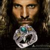 New Fashion Barahir Aragorn Gondor Ring Men Women Green Crystal Ring Jewelry