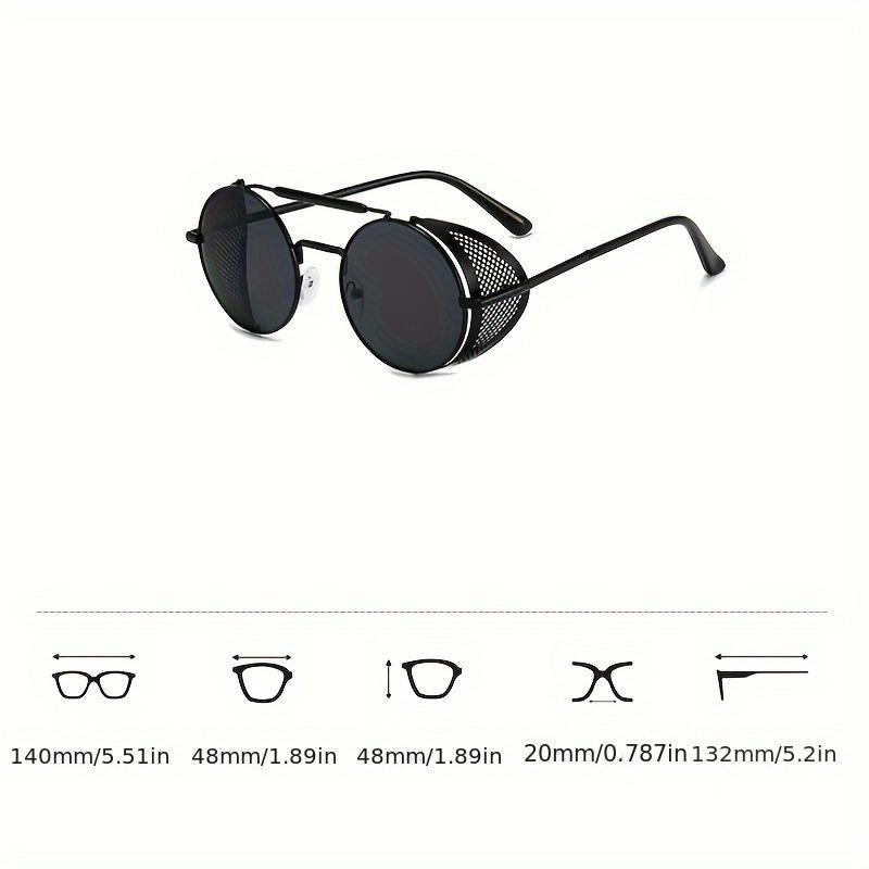 1 buc. Ochelari de soare rotunzi, steampunk, cu cadru metalic, moda retro bărbați, ochelari de soare rotunzi clasici, nuanțe de protecție, ochelari de soare