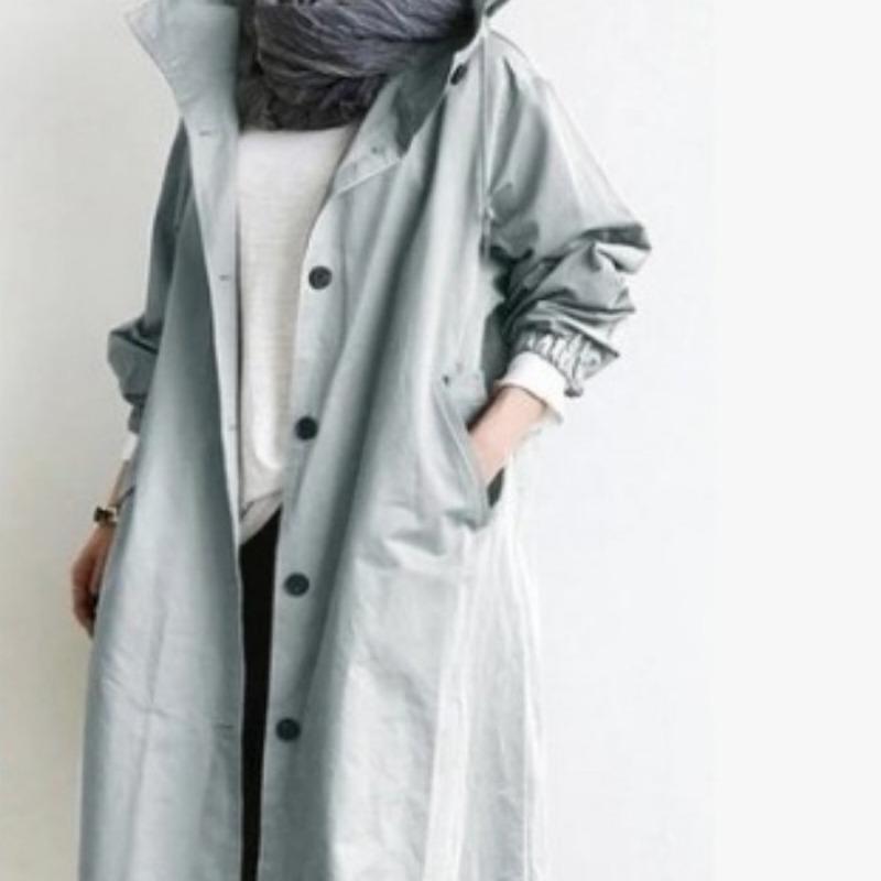 Autumn Long Sleeve Casual Plus Size Hooded Coats Women Fashion Think Mid Length Loose Outerwear Jackets Women Solid Elegant Street Solid Jacket 25331