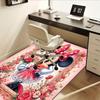 Office Carpet, Under Chair Rug, Gift for Home Decor, Minnie Mouse Inspired Floral Design, Soft and Warm Floor Mat for Room, Valentin