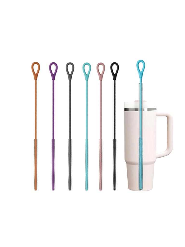 9Mm Silicone Straw Brushes, 25Cm Extra Long Straw Cleaning Brush Reusable Bendable Brush Pipe For Smoothie Straw Washing