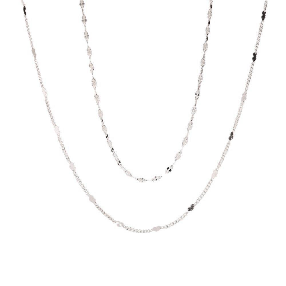 Shining Double-Layer Love Necklace With Ol Temperament Heart-Shaped Sparkling Lip Chain Collarbone Chain