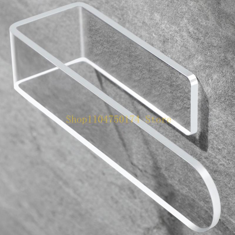 Convenient Bathroom Towel Rack Frees Punching Clear Rack Towel Storage Shelf top sale