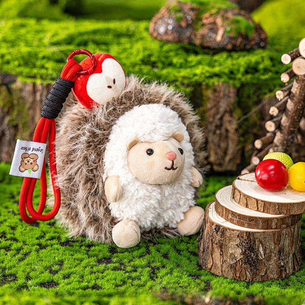 Adorable Little Hedgehog Keychain Stuffed Doll Cute Hedgehog Plush Keyring  Backpack Decorations
