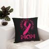 I Wear Pink For My Mom Square Pillow Case Polyester Throw Pillow Breast Cancer Awareness 45*45Cm Pillowcover Home Decor