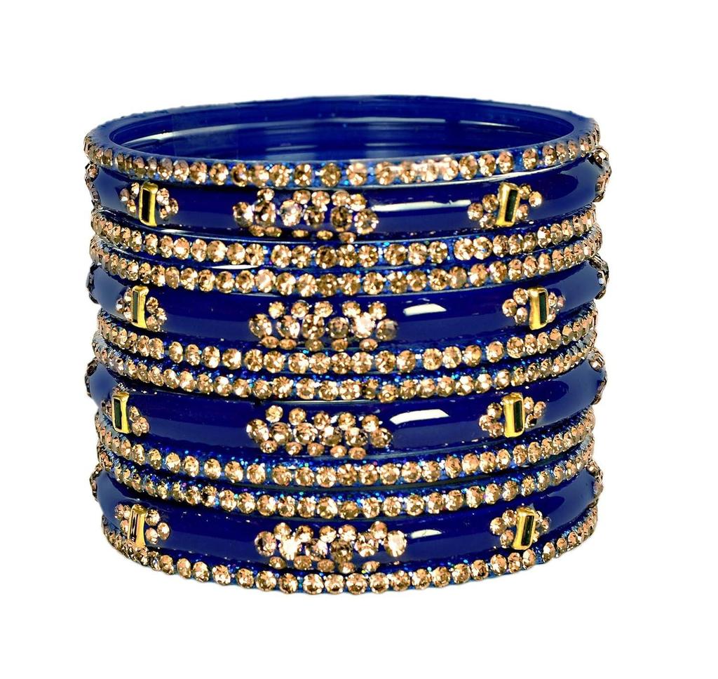 Bangles Set for Women | Zirconwork Bangles | Glass Bangles for Festivals and Occasions, Traditional Glass Bangles