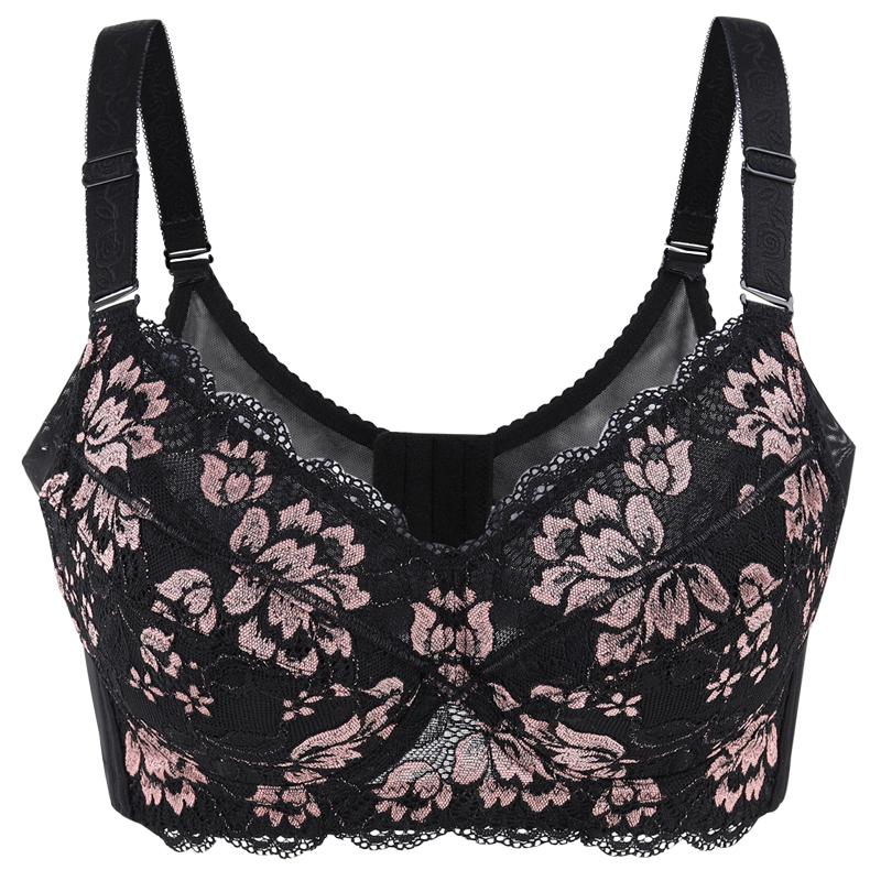 

Женский кружевной бюстгальтер на косточках с легкой подкладкой, бюстгальтер-минимайзер больших размеров 34, 36, 38, 40, 42, 44, 46, 48 BCDE 48/110E