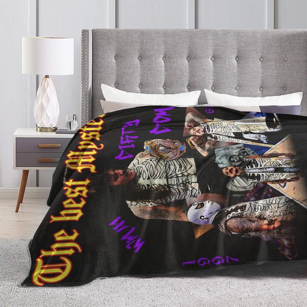 Super Soft Blanket Decorative Dominik Mysterio Throw Blanket Flannel Bedspread For Outdoor Print Sofa Bed Cover