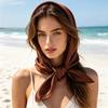 Pañuelo de Seda Suave Transpirable Suave Satinado Cuadrado Protección Solar Pañuelo para la Cabeza Cinta para la Cabeza Envoltura para el Cuello Ligero Accesorio de Moda