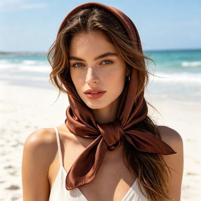 Foulard di Seta Morbido Traspirante Liscio Raso Quadrato Protezione Solare Foulard per Capelli Fascia per Capelli Scaldacollo Leggero Accessorio di Moda