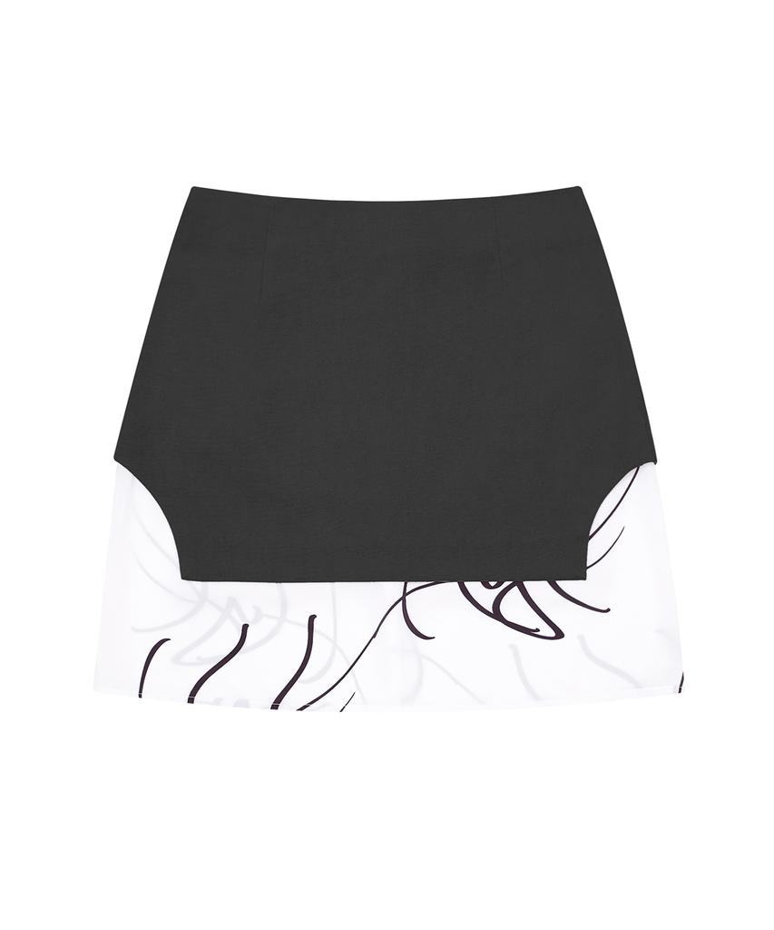 Hye Young Kim Satin Tunic Skirt-Black