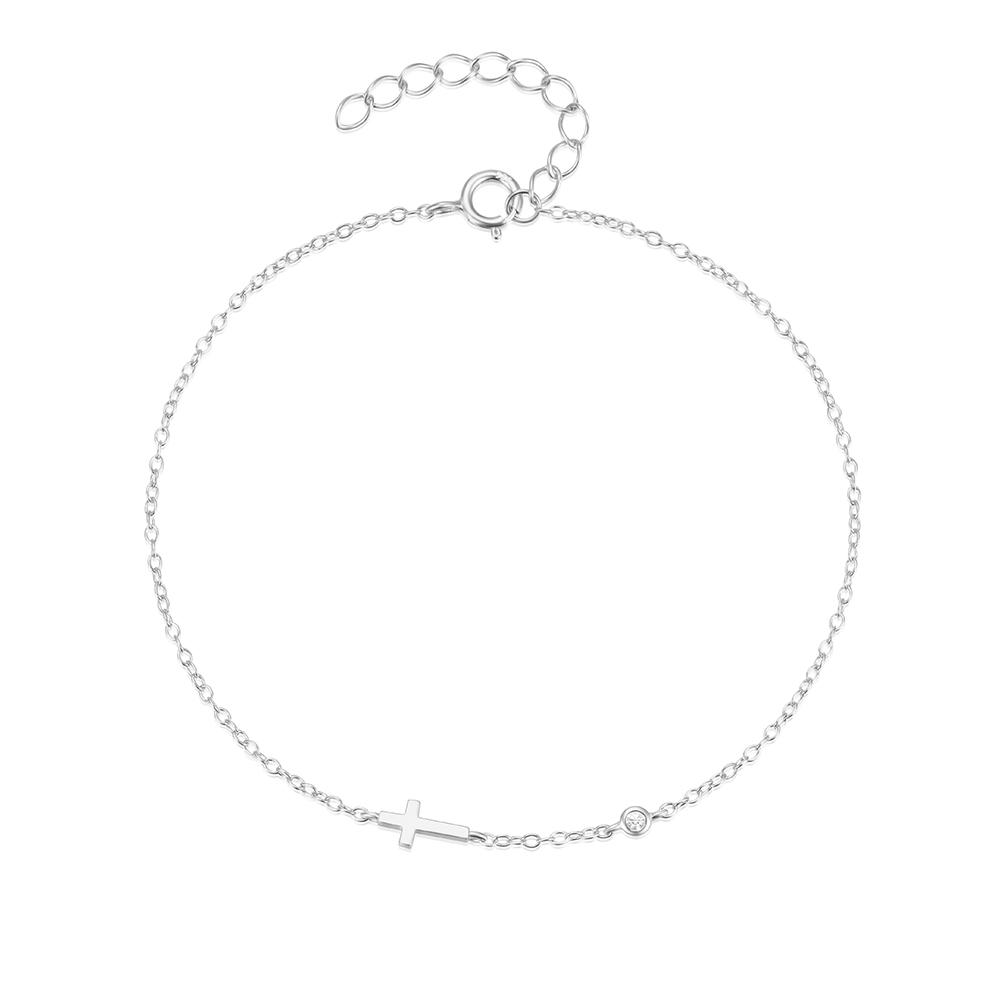 CANNER European American Style Eight-Pointed Star Zircon Bracelet S925 Silver Personality Simple Versatile Bracelet