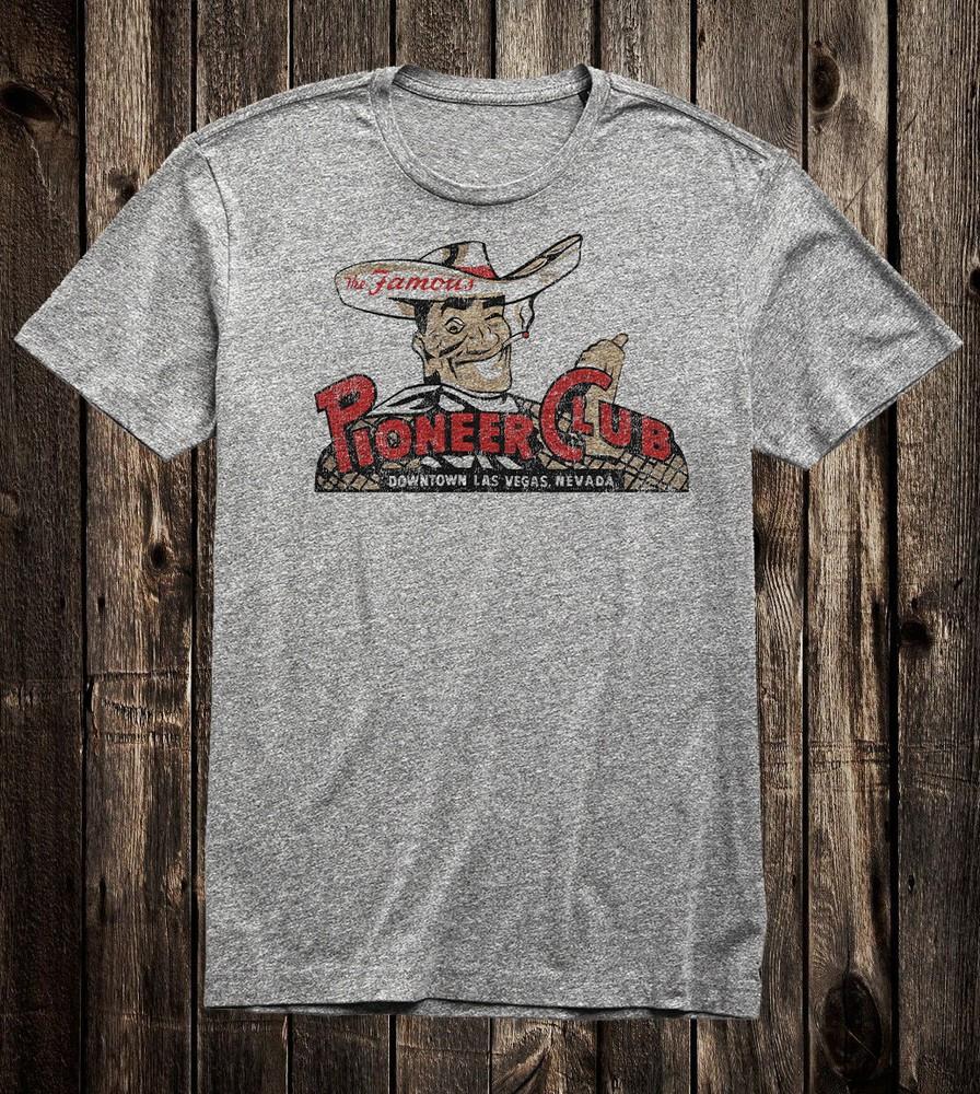 

Retro Travel Tee T Shirt Vtg Cowboy Western Art Las Vegas Nevada Pioneer Club Unisex T-Shirt S