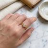 Copper Vintage Crystal Love Ring Opening Opening Finger Ring  Gifts for Women Girl