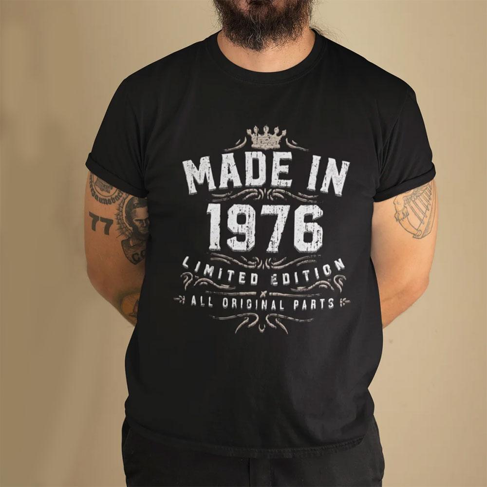 

Fashion Made in 1976 50 Years of Being Awesome Vintage 50th Birthday T-shirts Men Casual Tee Loose Streetwear T Shirt Top Clothing XXS