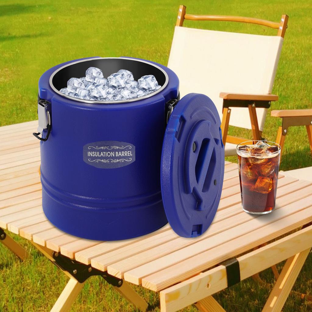 15L Kommerzieller Isolierter Lebensmittelaufbewahrungsbehälter - Blauer Picknick-Heiß- & Kalt-Thermosuppenbehälter - Auslaufsicher mit 3 Verriegelungschnallen