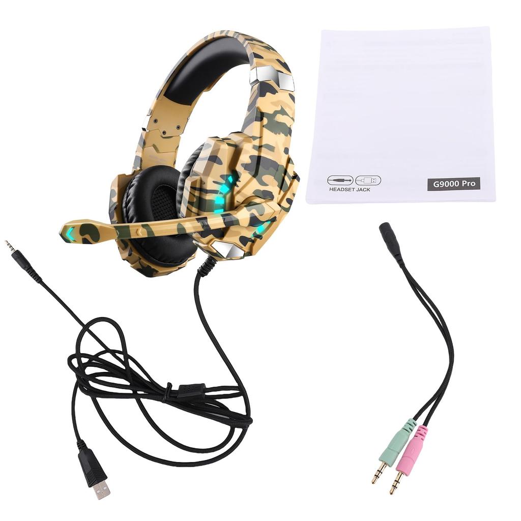 Docooler Gaming Headset with Gaming Headset with 40mm HiFi Adjustable Memory Foam Ear Cushions for and Mobile Consoles Mic, Over-Ear Drivers, 120°