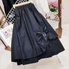 Summer New Korean Version Slim Skirt Women's Fake Pocket Design Irregular Large Swing Skirt Mid-length A-line Skirt