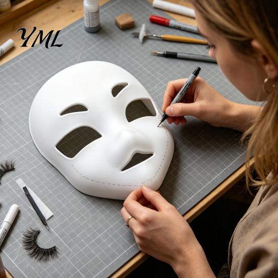 Plastic Base Mask Fursuit Head Mask, DIY Blank 3D Furry Animal Therian for Halloween Cosplay Masquerade Costume Party