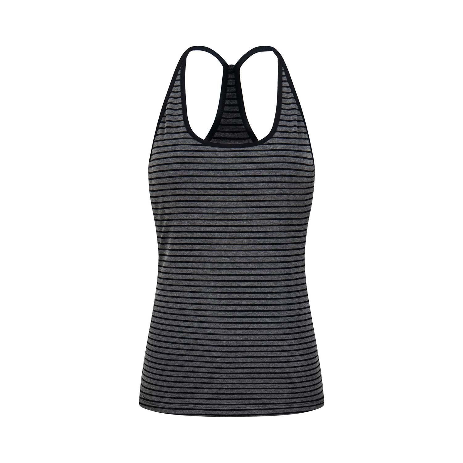 UNBDNS Women s Striped Slim-fit Camisole: American Fitness Halter Top, Ideal for Outerwear or Layering. Medium чёрный