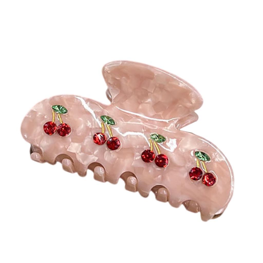 Fruit Theme Cherry Hair Claw Clip For Girl And Youth Women Acetate Hair Clamp With Strong Grip Secure Hold for Daily Use